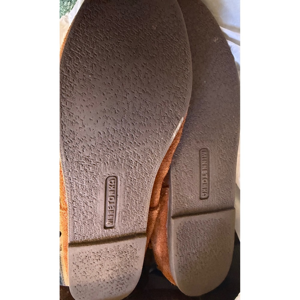 Minnetonka Women's Brown Suede Leather Fringe Knee High Moccasin Boots Sz 10 - Picture 11 of 11